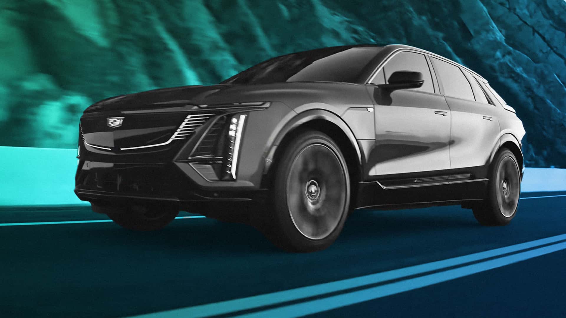 Moderne elektrisk SUV kører på vejen med en stilfuld og futuristisk design.