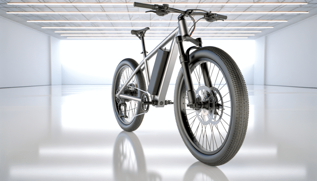 Moderne elektrisk cykel i minimalistisk garage