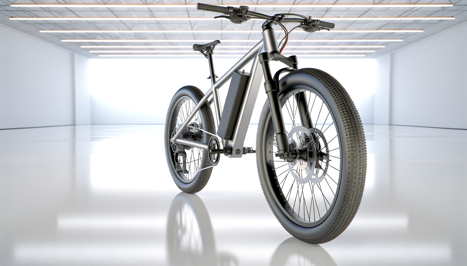 Moderne elektrisk cykel i minimalistisk garage