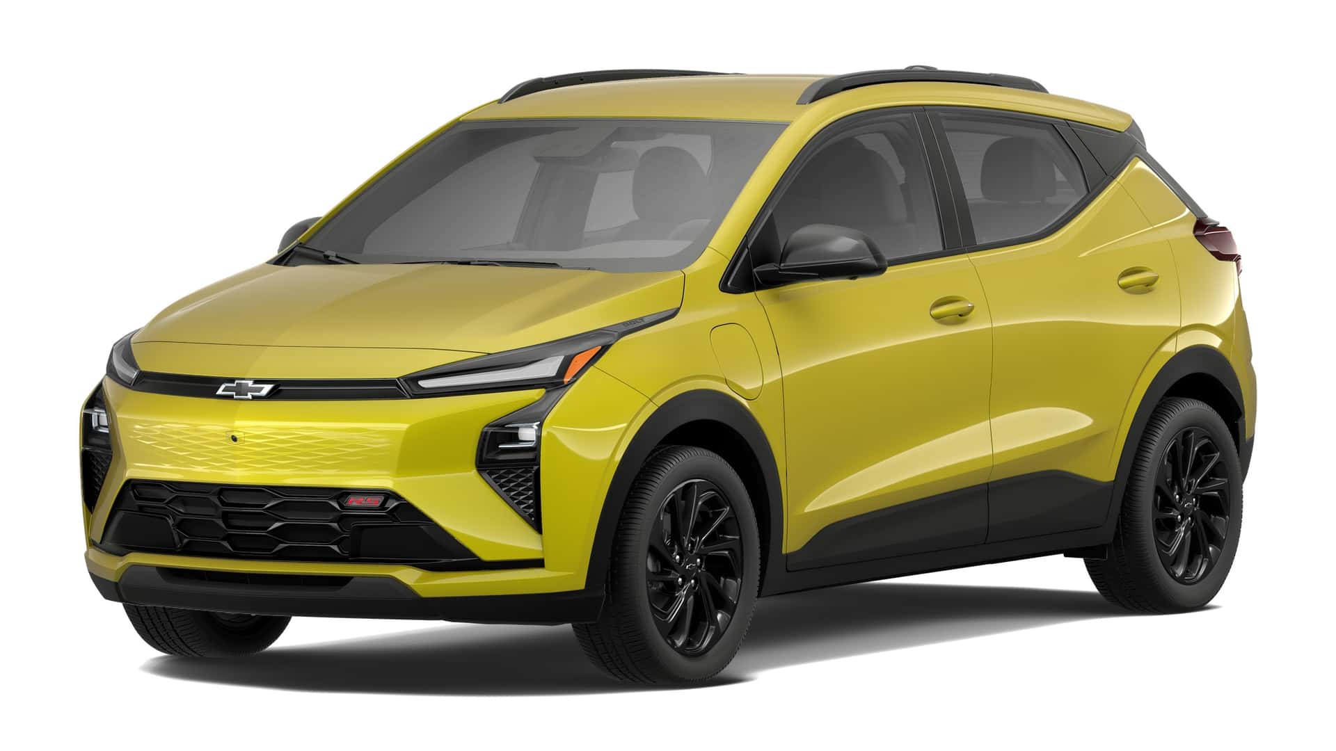 Ny electric SUV i gul farve med moderne design og aerodynamiske linjer