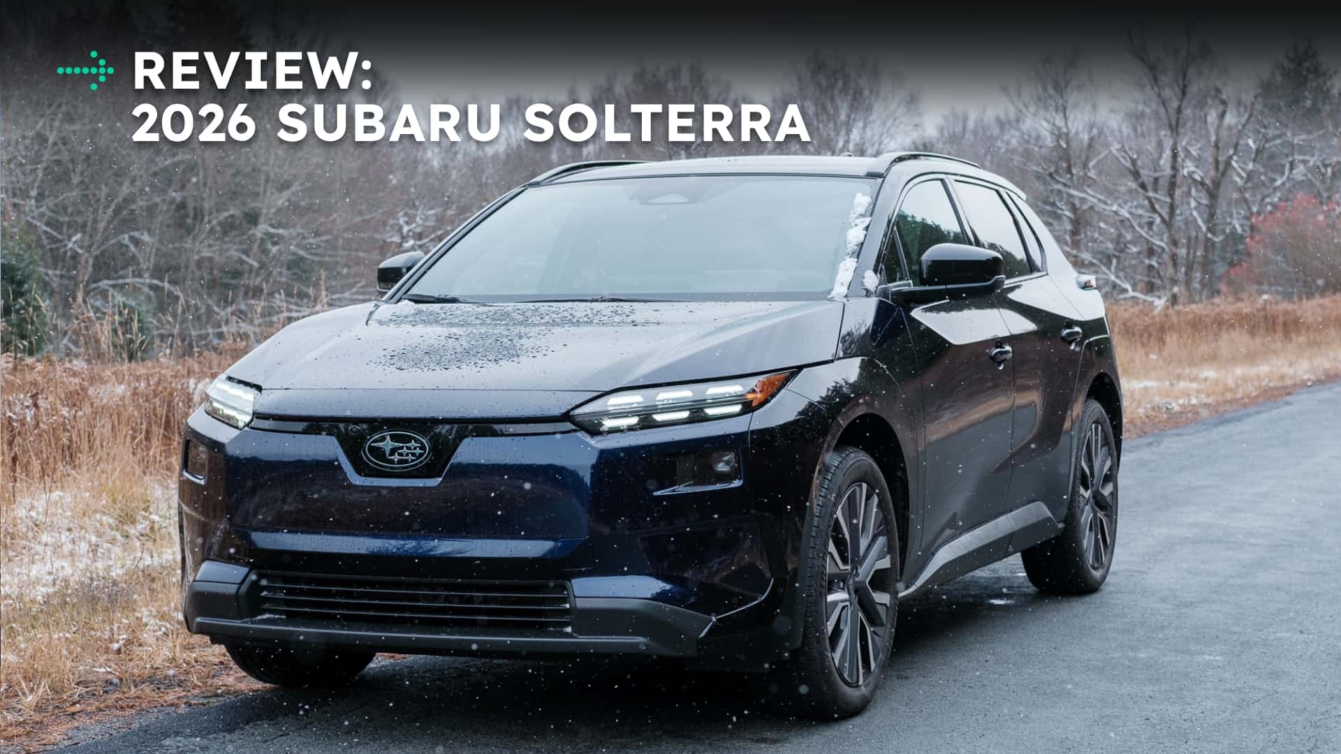 2026 Subaru Solterra elbil på en sneklædt vej