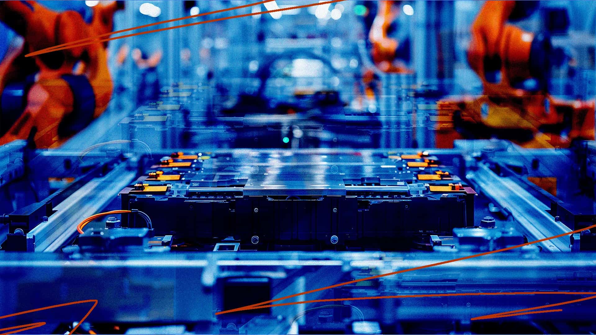 Fremstilling af Tesla batteripakke i moderne produktionsanlæg