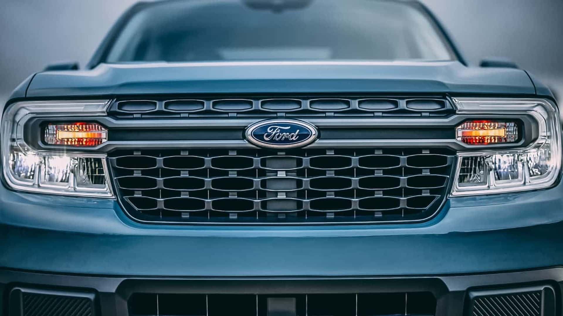 Nærbillede af grillen på en Ford bil