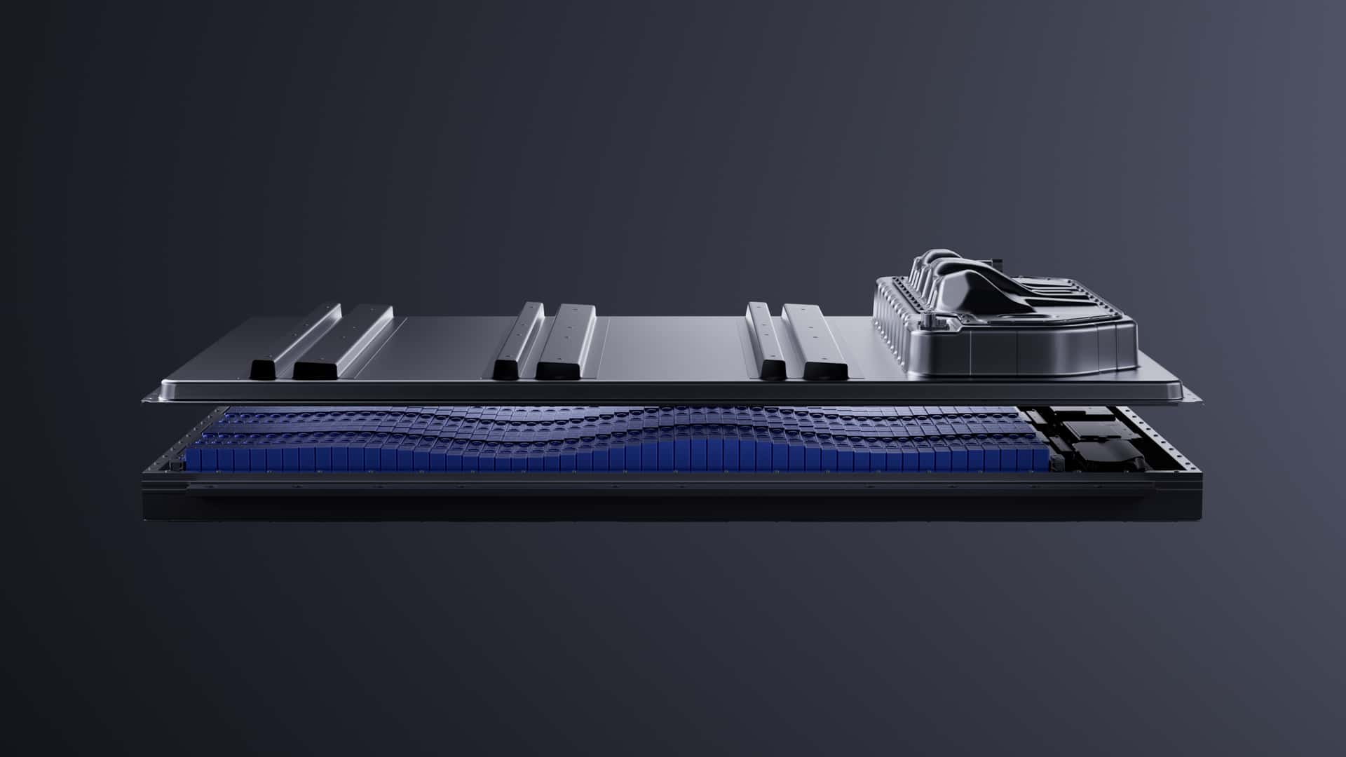 Tesla batteripakke visning, komponenter i lag