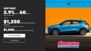 Annonce for 2027 Bolt med Costco Auto Program tilbud.