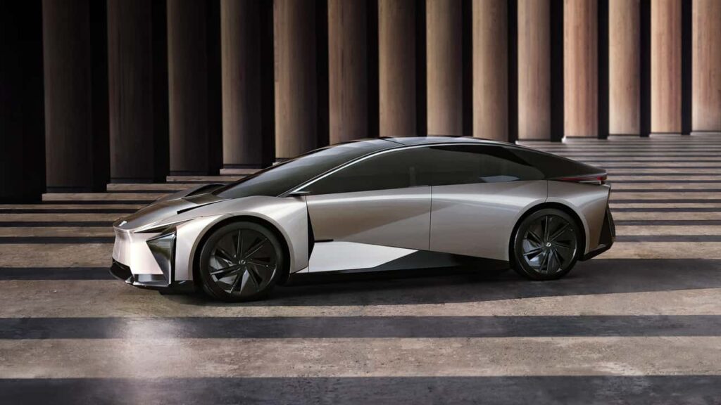 Lexus elektrisk konceptbil sideprofil udsigt