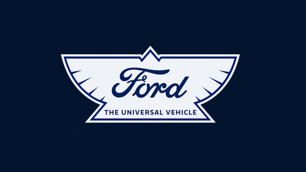 Ford logo med teksten 'The Universal Vehicle'