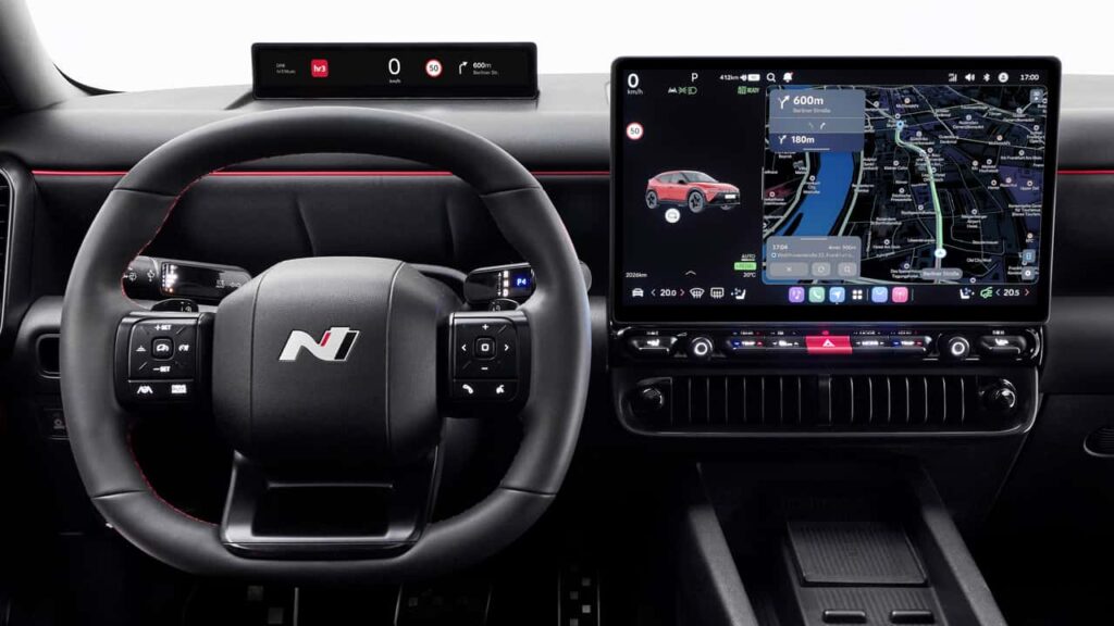 Hyundai N-serie elektrisk bil interiør med navigation