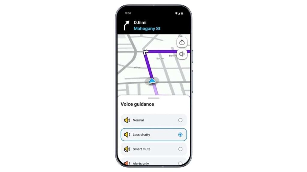 Navigationsapp på smartphone med stemmevejledning