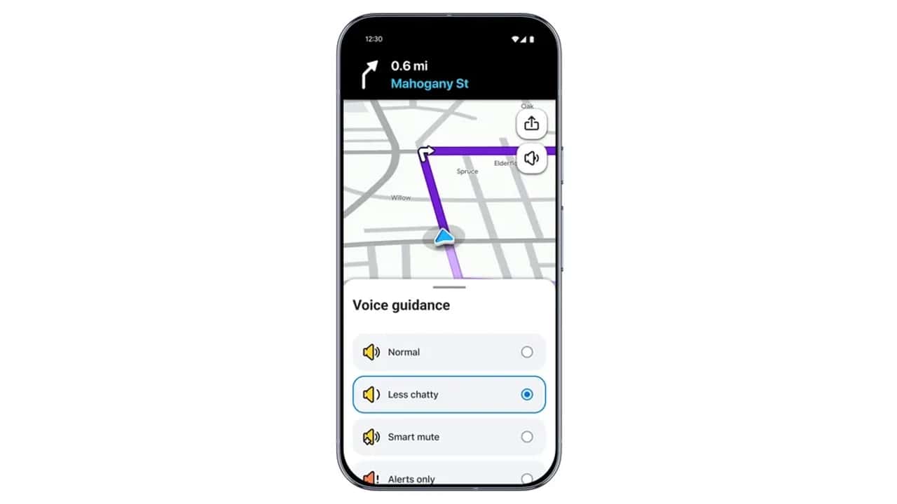 Navigationsapp på smartphone med stemmevejledning