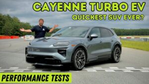 Porsche Cayenne Turbo EV på racerbane