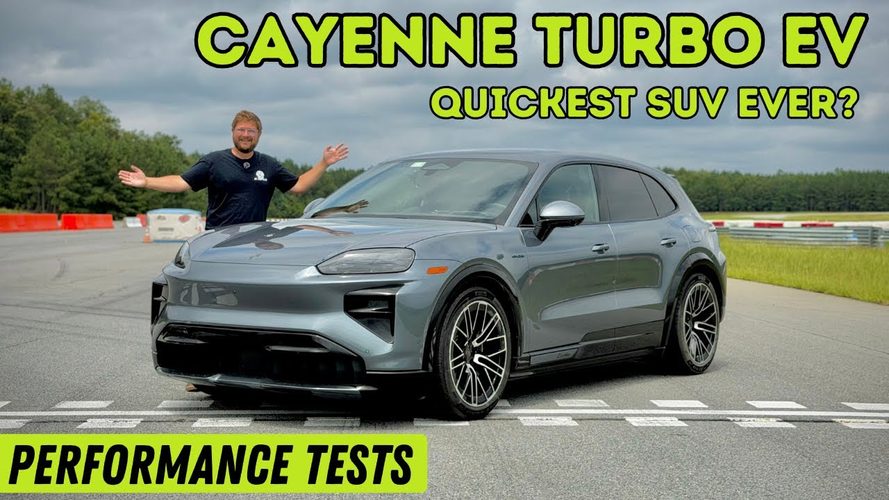 Porsche Cayenne Turbo EV på racerbane