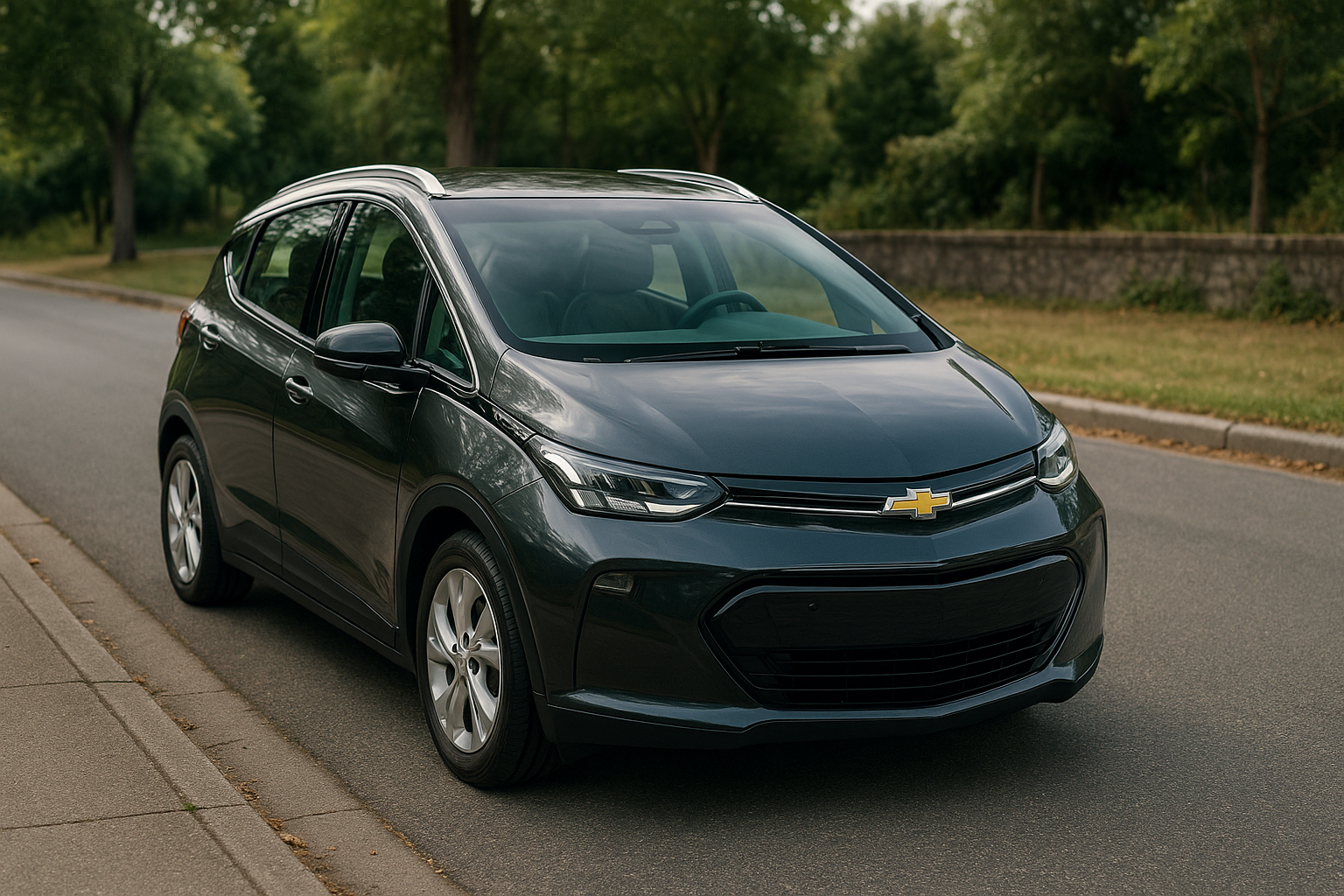 Chevrolet kompakt elektrisk bil parkeret på vej
