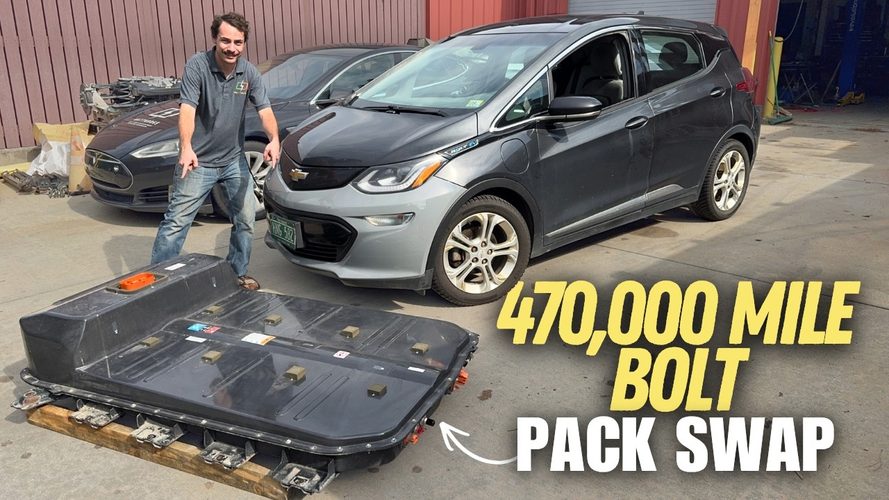 Chevrolet Bolt med udskiftet batteripakke i garage