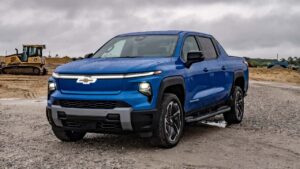 Chevrolet Silverado elektrisk pickup på byggeplads