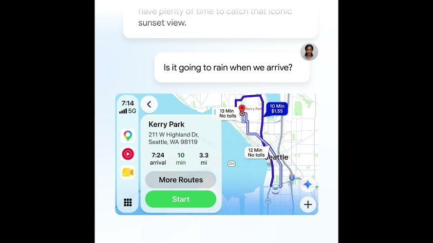 Navigation til Kerry Park i Seattle på smartphone