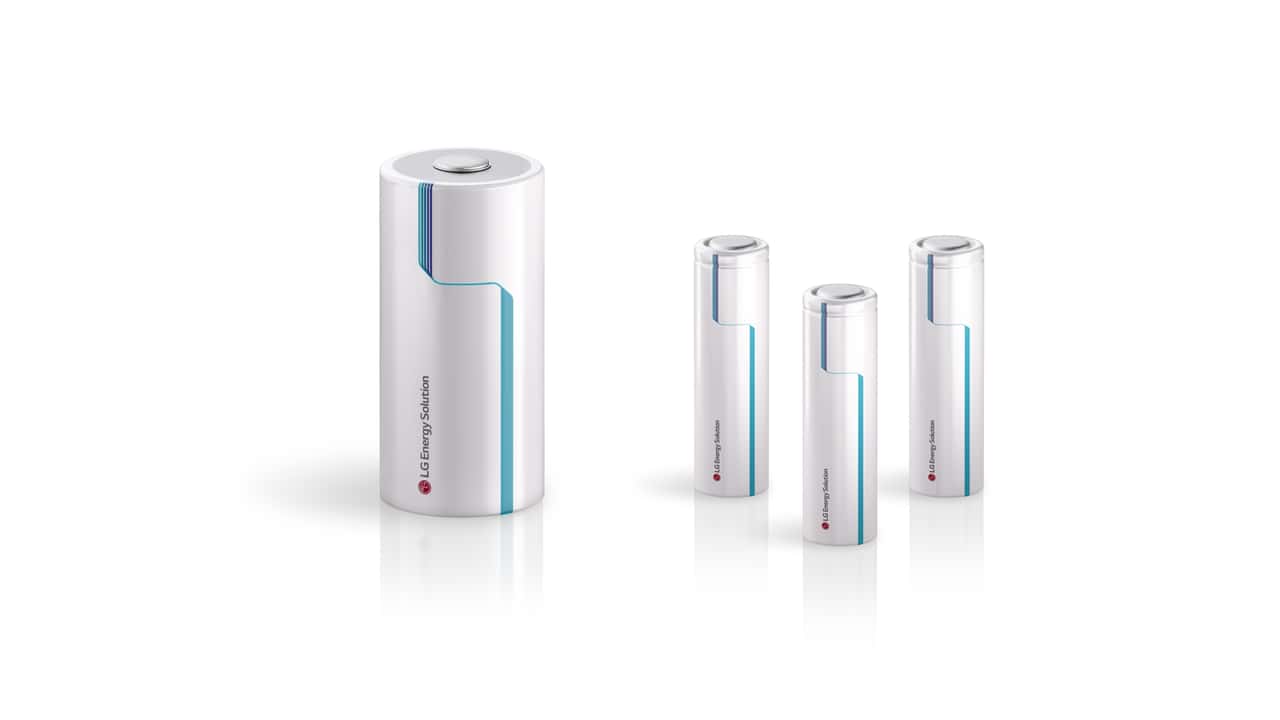 LG cylindriske battericeller i forskellige størrelser