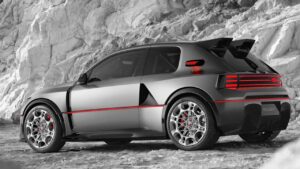 Peugeot koncept elektrisk SUV i stenmiljø