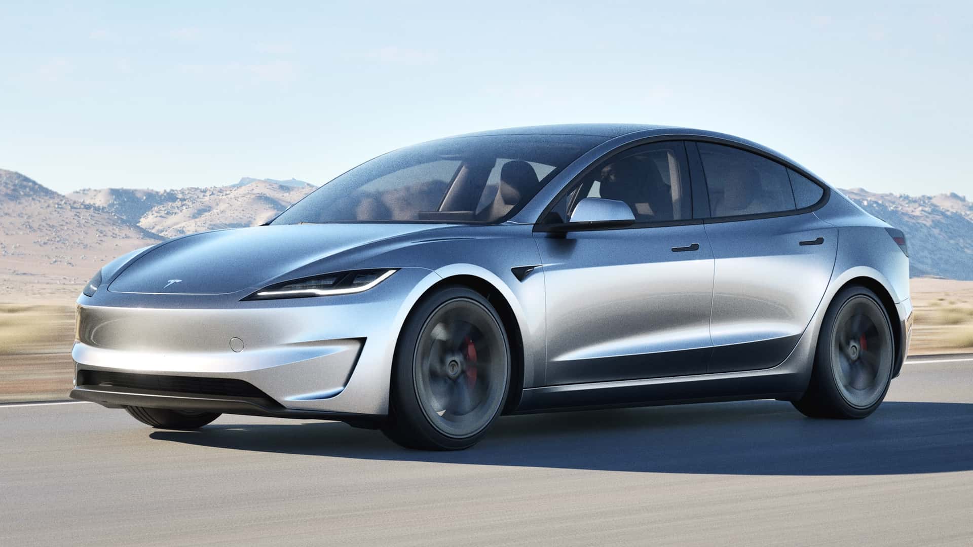 Tesla Model S på en landevej
